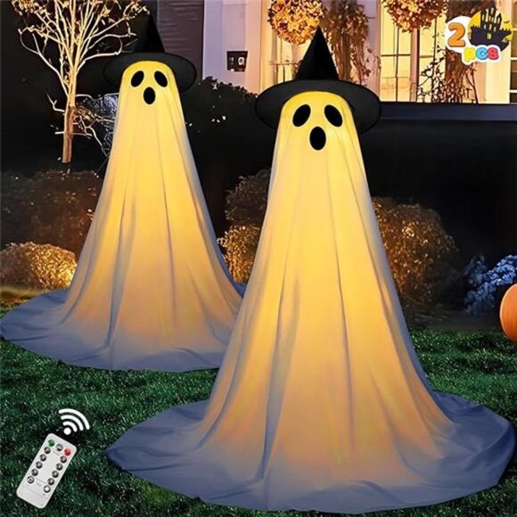 2 Packs 47'' Halloween Decorations Outdoor Standing Ghost, Light Up - Picture 8 of 8